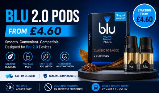 Blu 2.0 Pods from £4.60 – Affordable Prefilled Pods for Adult Users